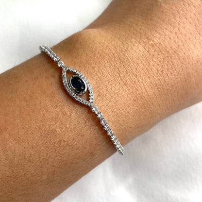 Diamond Blue Stone Bracelet