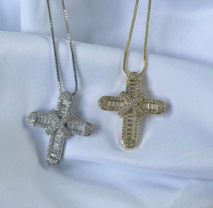 Cubic Cross Necklace- 2 options